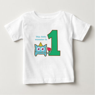 この小さなモンスターは1歳です 誕生日おめでとう ベビーTシャツ
