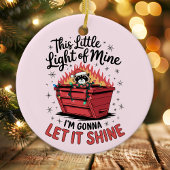 この小さなライトアライグマの休日のダンプスター火 セラミックオーナメント