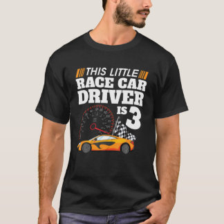 この小さなレースカーのドライバーおもしろいは3 3歳だ Tシャツ