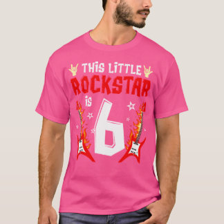 この小さなロック・スターは6 ギター 6歳の誕生日パ Tシャツ