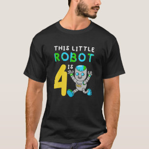 この小さなロボットは4年の誕生日青年ロボットだ Tシャツ