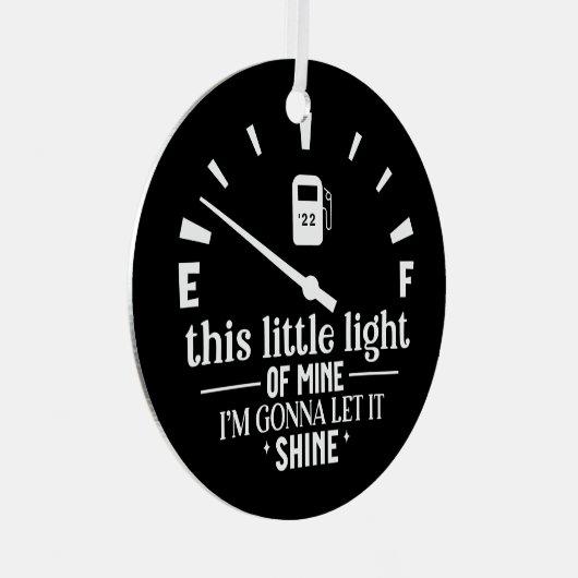 この小さな光が私のガスのユーモアのクリスマス メタルオーナメント (正面右)