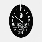 この小さな光が私のガスのユーモアのクリスマス メタルオーナメント (正面左)