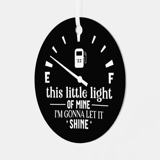 この小さな光が私のガスのユーモアのクリスマス メタルオーナメント (正面左)