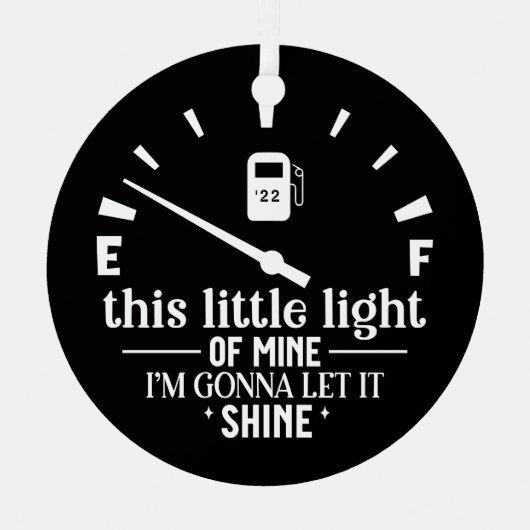 この小さな光が私のガスのユーモアのクリスマス メタルオーナメント (正面)