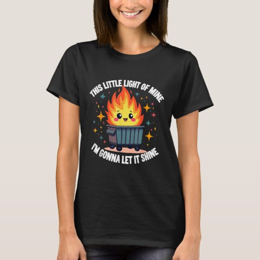 この小さな光の私のかわいいおもしろいだまし火 Tシャツ (正面)