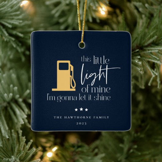 この小さな光 面白いガス クリスマス セラミックオーナメント (ツリー)