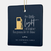 この小さな光 面白いガス クリスマス セラミックオーナメント (左)