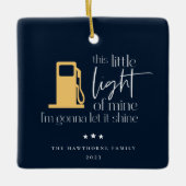 この小さな光 面白いガス クリスマス セラミックオーナメント (正面)