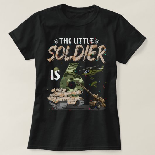 この小さな兵士は6軍隊誕生日6thカム tシャツ (デザイン正面)