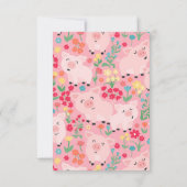 この小さな子豚は感謝を言う農場の動物 サンキューカード (裏面)