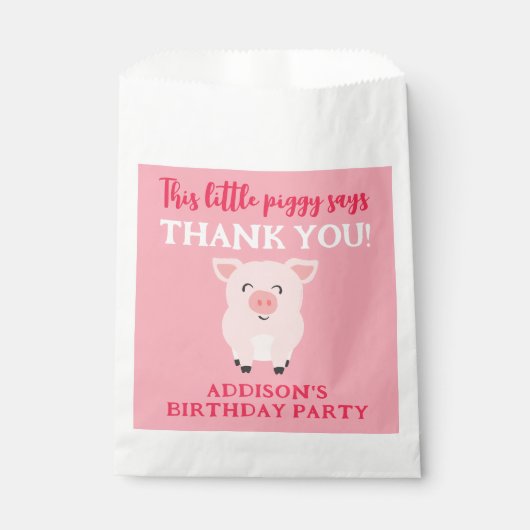 この小さな子豚は感謝を言う農場の動物 フェイバーバッグ (正面)