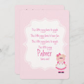 『この小さな子豚』第一誕生日招待状 招待状 (正面/裏面)