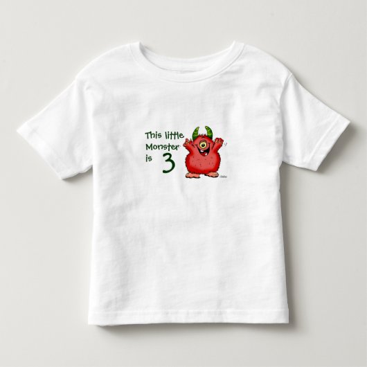 この小さな怪物は3だ トドラーTシャツ (正面)