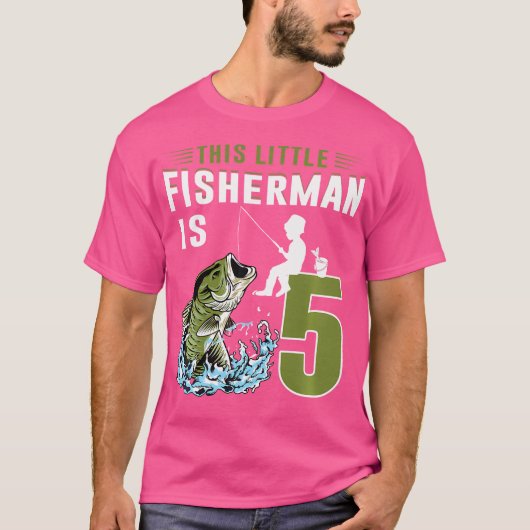 この小さな漁師は5魚釣り5歳Bir Tシャツ (正面)