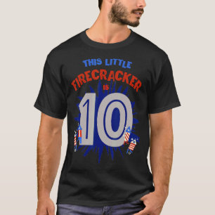 この小さな爆竹は10男の子の女の子10誕生 Tシャツ