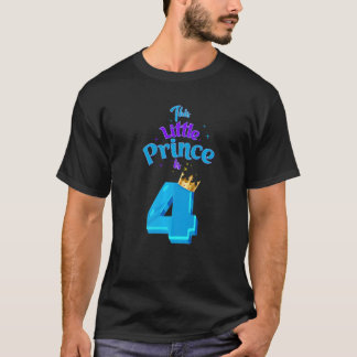 この小さな王子は4誕生日キング4歳B Tシャツ
