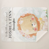 この小さな男の子のために |女の子がライオンカブ祈を持っている シェルパブランケット (正面(横))