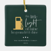 この小さな軽いガスおもしろいのクリスマス セラミックオーナメント (正面)