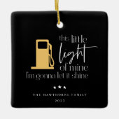 この小さな軽いガスおもしろいのクリスマス セラミックオーナメント (正面)