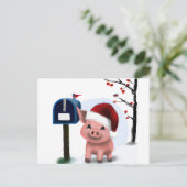 この小さなPiggieホリデーポストカードポストカード ポストカード (スタンド正面)