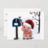 この小さなPiggieホリデーポストカードポストカード ポストカード (正面/裏面)