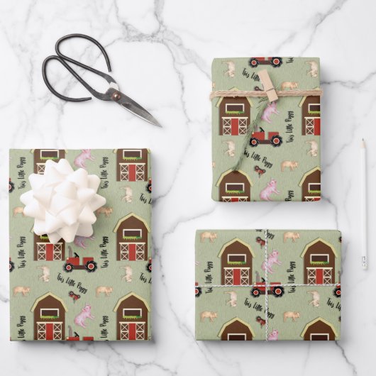 この小豚 ラッピングペーパーシート (正面)