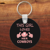 この少女はカウボーイ可愛いテキサス州・ダラスが大好き キーホルダー (正面)