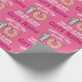 この少女は今や2桁の10番目の誕生日ドーナツ ラッピングペーパー (角)