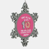 この少女は今や2桁の10誕生日 スノーフレークピューターオーナメント (左)