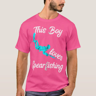 この少年はスピアフィッシングが好き スピアダイバー スピアフィッシャー Tシャツ
