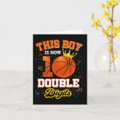 この少年は今10歳 ダブルディジットのバスケットボール好き カード (黄色い花)