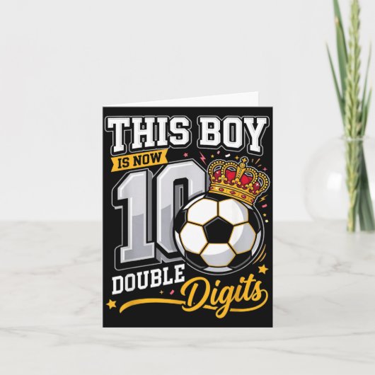 この少年10歳 二桁 サッカーおもしろ 10歳 カード (正面)