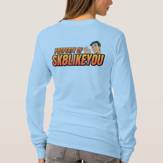 この帽子とスケートシャツ Tシャツ (裏面)