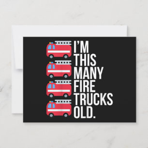 この年齢の消防車Tシャツ 4歳 ポストカード