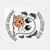 この幽霊は不安と軽食がある フリースブランケット (正面(横))