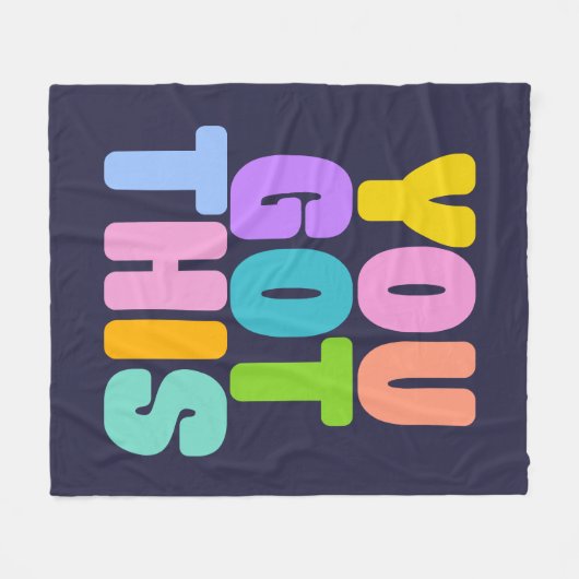 この得かわいいカラフル引用文 フリースブランケット (正面(横))