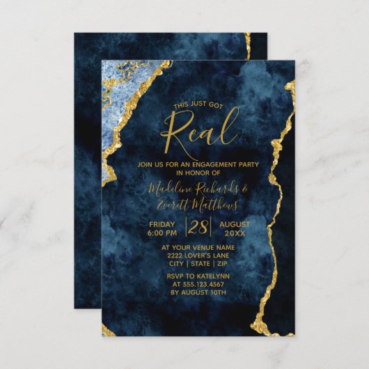 この得だけ実在の婚約パーティ招待状 招待状 (正面/裏面)