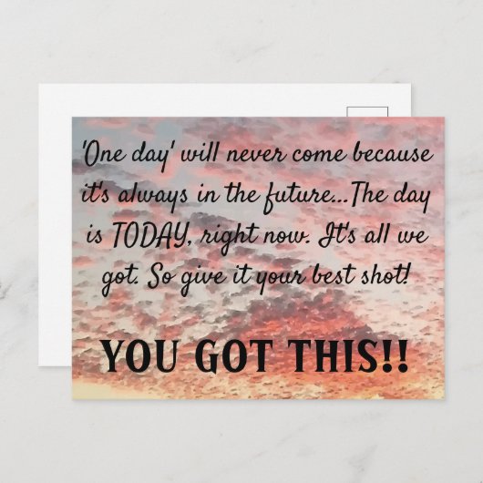 この得スカイサンセットやる気を起こさせる引用文 ポストカード (正面/裏面)