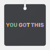 この得ダークカラフル・グレイの名パーソナライズされた前 メタルオーナメント (正面)