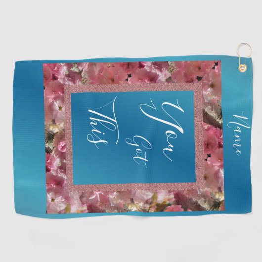 この得ピンクの春が咲く感動的 ゴルフタオル (横)