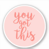 この得ピンクやる気を起こさせる引用文 シール (正面)