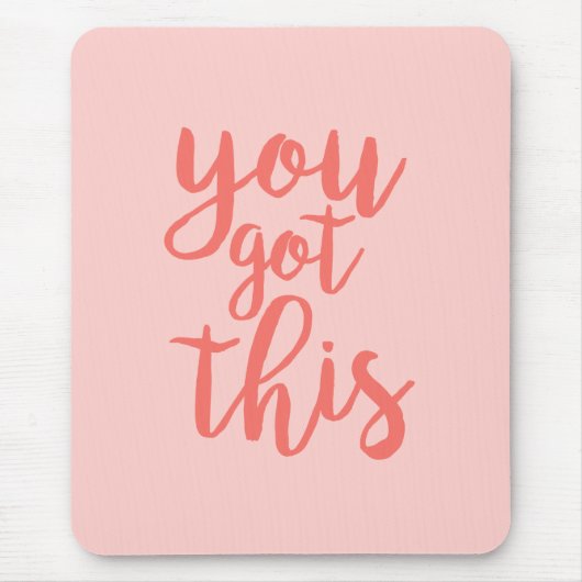 この得ピンクやる気を起こさせる引用文 マウスパッド (正面)