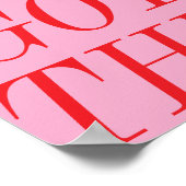 この得ピンクレッドやる気を起こさせる引用文 ポスター (角)