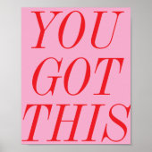 この得ピンクレッドやる気を起こさせる引用文 ポスター (正面)