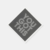 この得レトロ70sタイポグラフィ白黒 スタンダードカクテルナプキン (角)