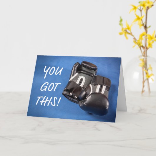 この得勇気付けられるボクシング手袋 カード (黄色い花)