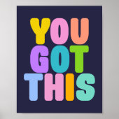 この得可愛いカラフル引用文 ポスター (正面)