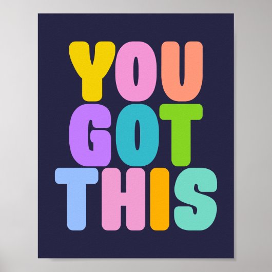 この得可愛いカラフル引用文 ポスター (正面)