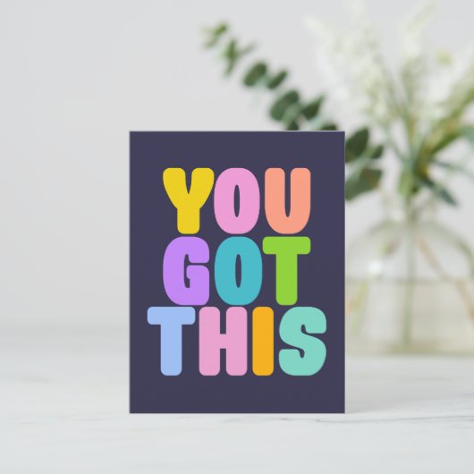 この得可愛いカラフル引用文 ポストカード (スタンド正面)